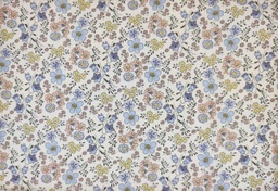 [Viyella cotton estp. digital] Viella beige flores azul celeste multicolor