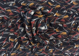 Viscosa negra  geométricos multicolor