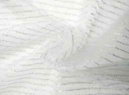 Organza fantasía rayas plata